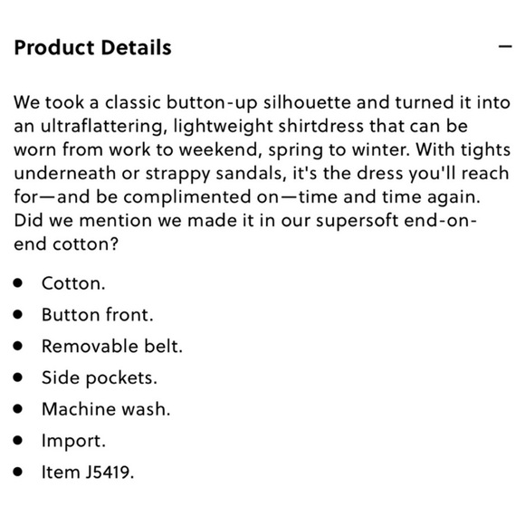 J CREW Tie-Waist Shirt Dress in End-on-end cotton -J5419- Size 0 - Picture 4 of 10